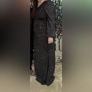 Elegant Black Sequin Gown
